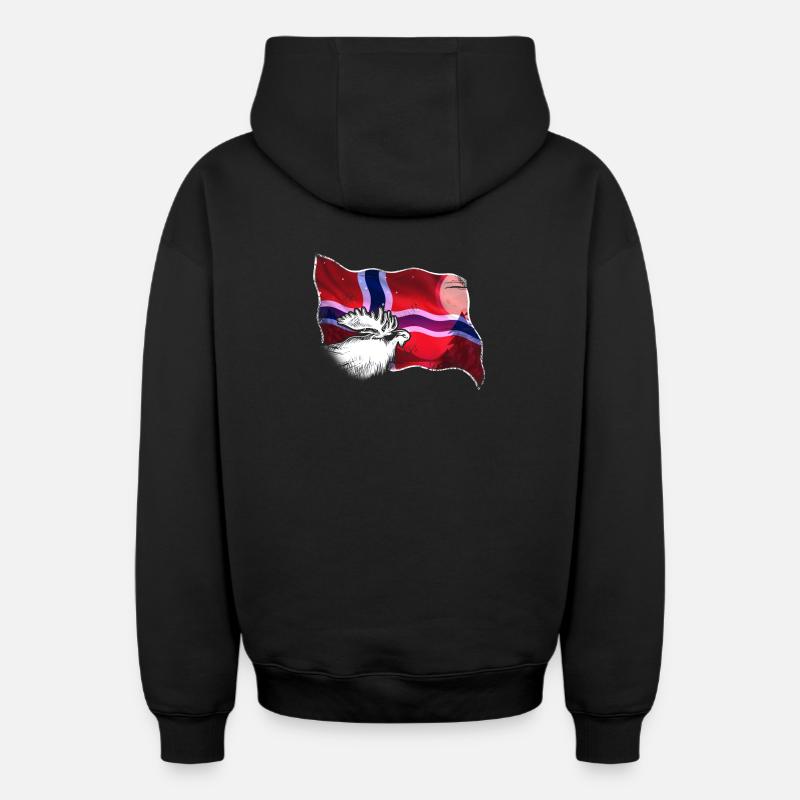 Norvège - Sweat à capuche unisexe zippé oversize épais SPREAD - noir