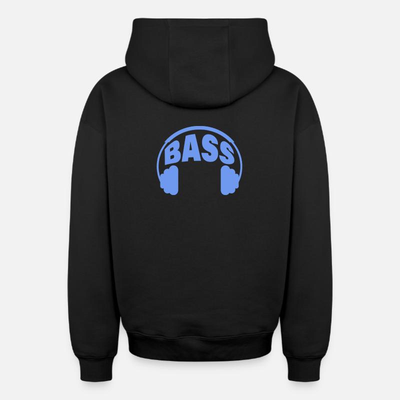 BASSE - Sweat à capuche unisexe zippé oversize épais SPREAD - noir