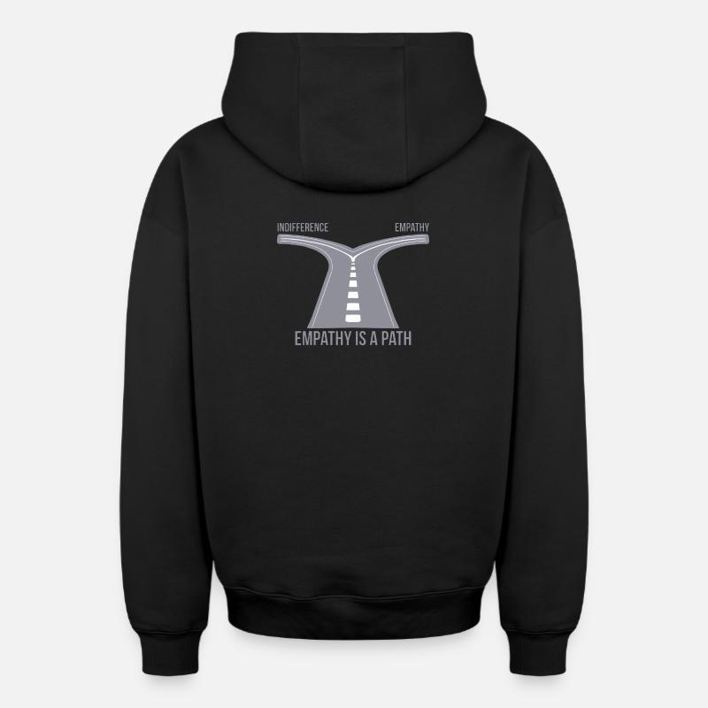 Empathy is a Path - Oversized Heavyweight Unisex Zip Hoodie - black