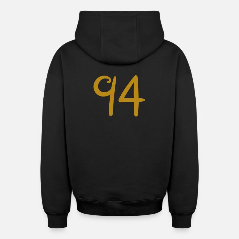 94 - Oversized Heavyweight Unisex Zip Hoodie - Schwarz