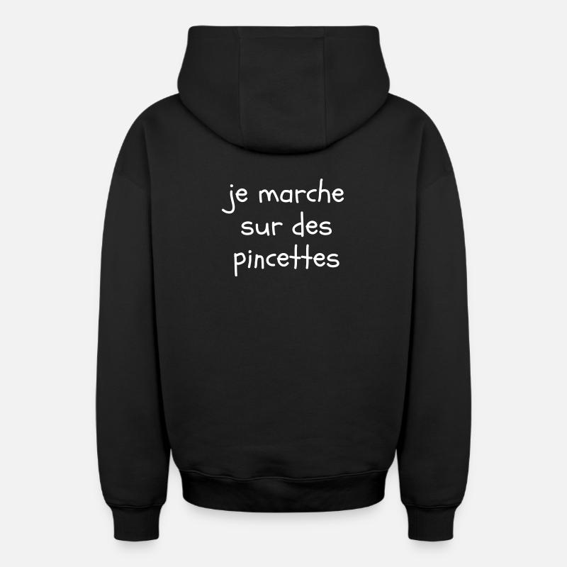Je marche sur des pincettes - Sweat à capuche unisexe zippé oversize épais SPREAD - noir