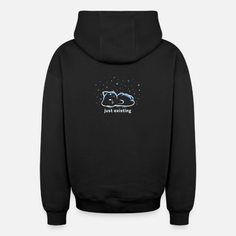 Juste exister - Sweat à capuche unisexe zippé oversize épais SPREAD - noir