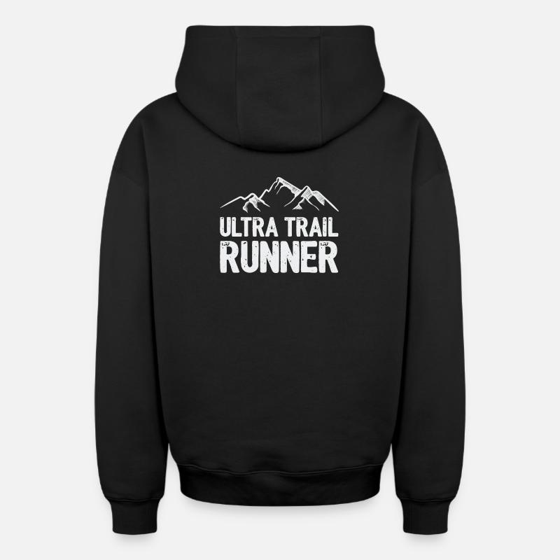 Ultra Trail Runner - Sweat à capuche unisexe zippé oversize épais SPREAD - noir