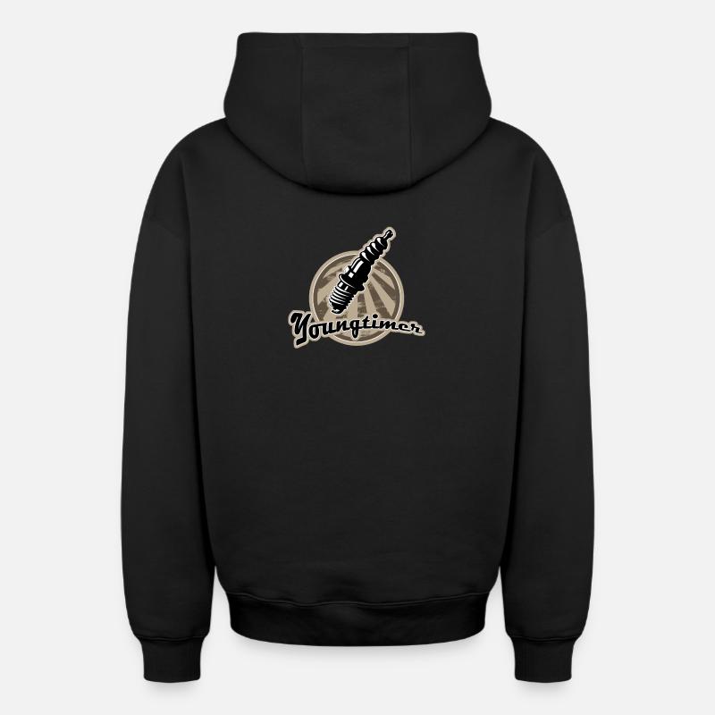 Bougie d'allumage Youngtimer rétro - Sweat à capuche unisexe zippé oversize épais SPREAD - noir
