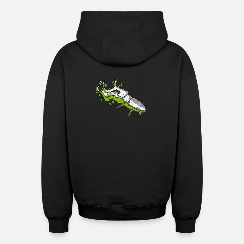 cerf-volant vert - Sweat à capuche unisexe zippé oversize épais SPREAD - noir