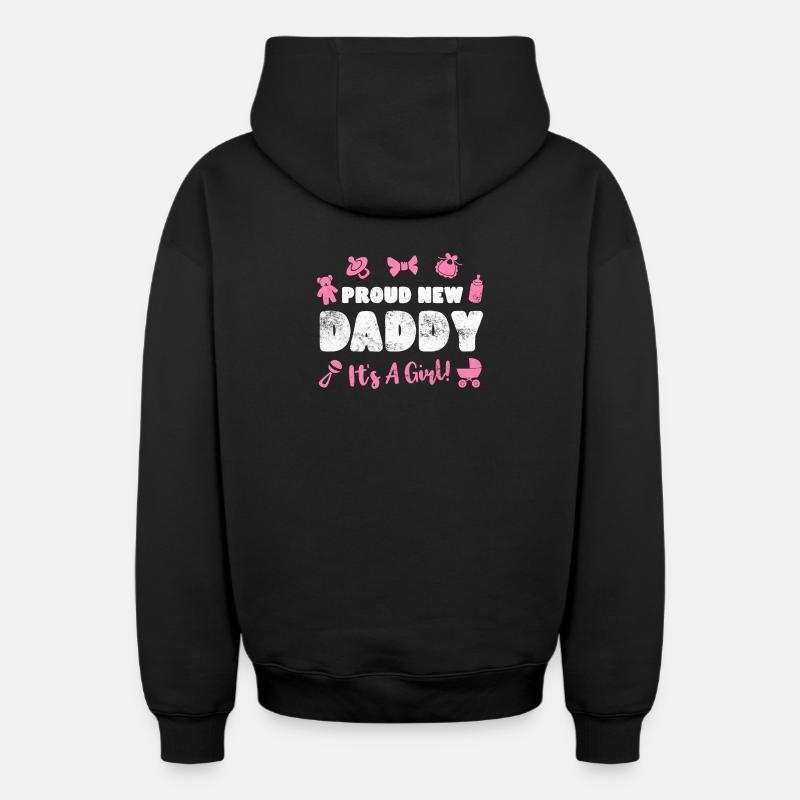 Père Paternité bébé naissance - Sweat à capuche unisexe zippé oversize épais SPREAD - noir