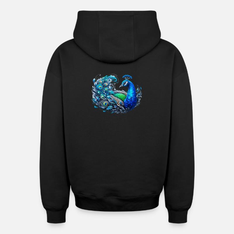 Paon - Sweat à capuche unisexe zippé oversize épais SPREAD - noir
