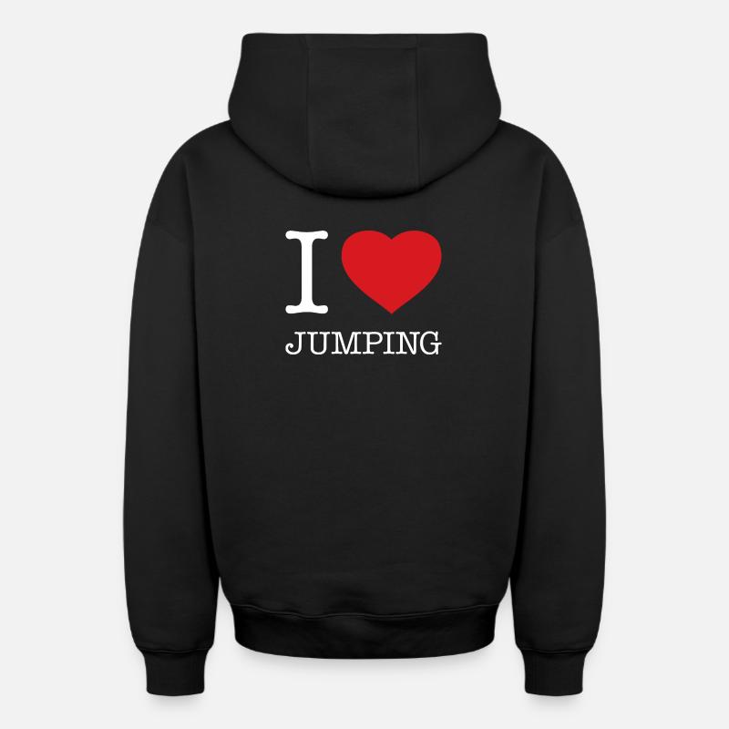 J’ADORE SAUTER - Sweat à capuche unisexe zippé oversize épais SPREAD - noir