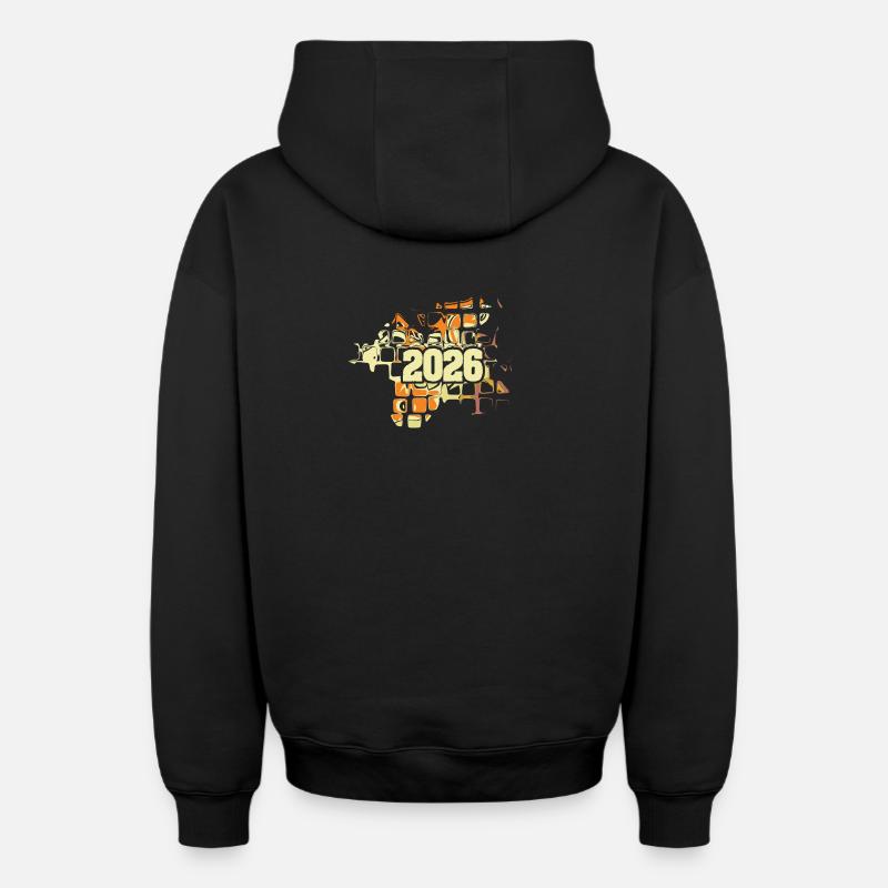 2026 2026 - Sweat à capuche unisexe zippé oversize épais SPREAD - noir