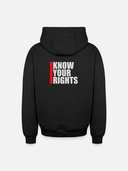 Know Your Rights Activism Justice Freedom - Oversized Heavyweight Unisex Zip Hoodie - black