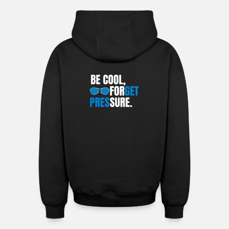 Be Cool Forget Pressure - Sweat à capuche unisexe zippé oversize épais SPREAD - noir