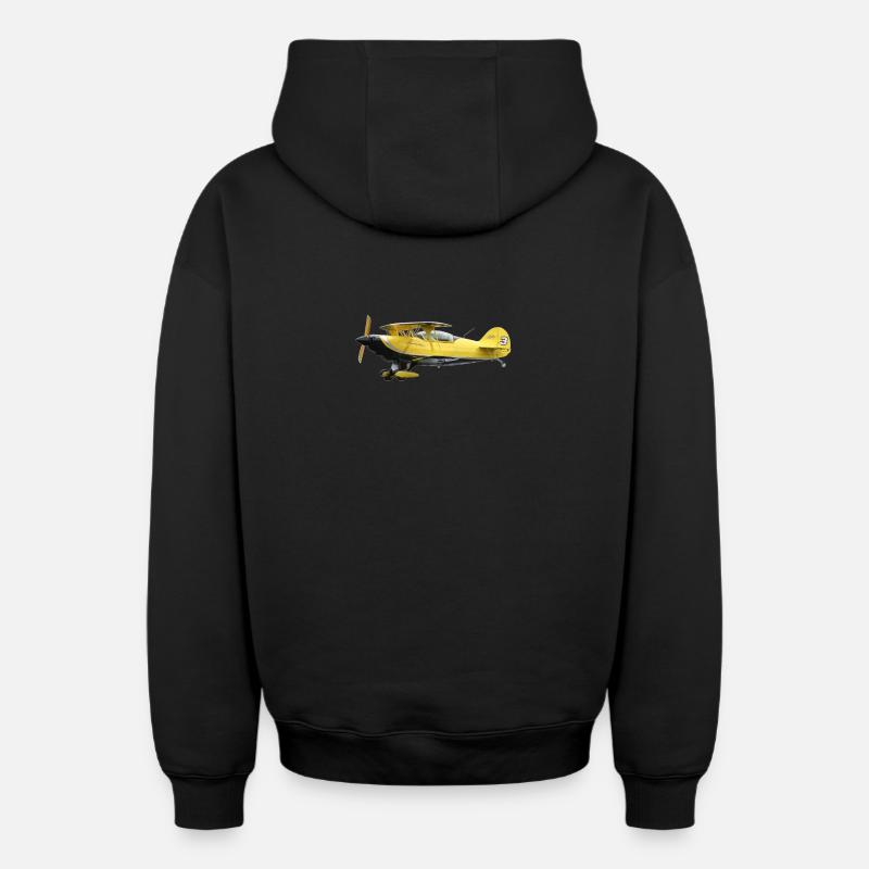 Pitts S2B - Sweat à capuche unisexe zippé oversize épais SPREAD - noir