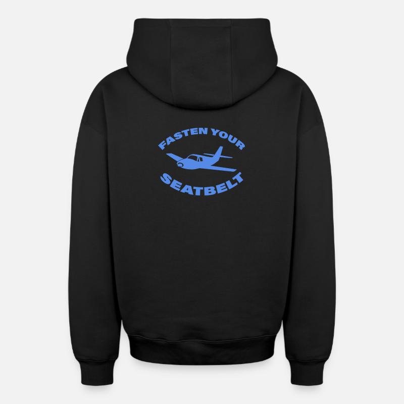 JEÛNER VOTRE CEINTURE DE SÉCURITÉ - Sweat à capuche unisexe zippé oversize épais SPREAD - noir