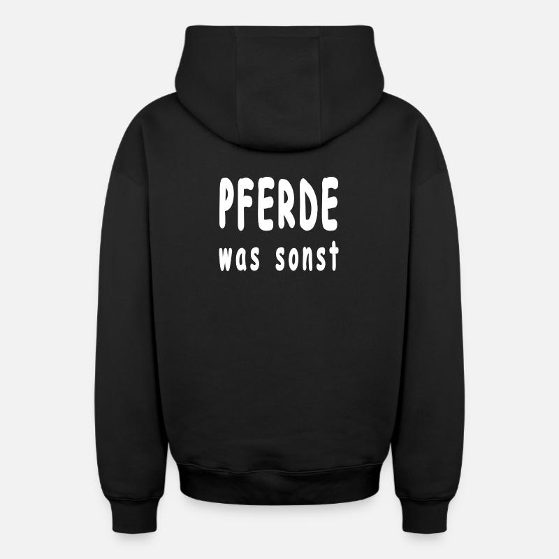 Chevaux - Sweat à capuche unisexe zippé oversize épais SPREAD - noir