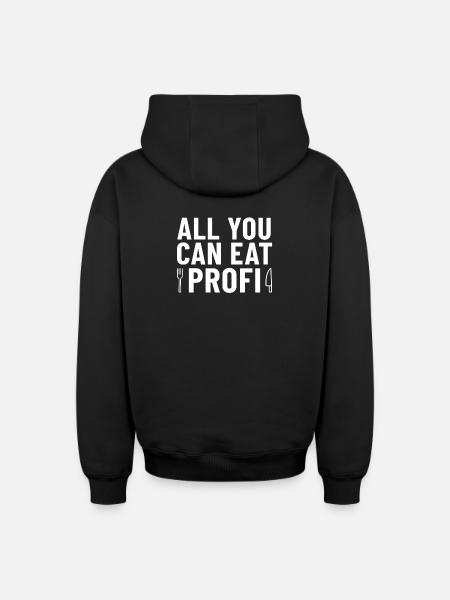 Couteau et fourchette professionnels à volonté - Sweat à capuche unisexe zippé oversize épais SPREAD - noir
