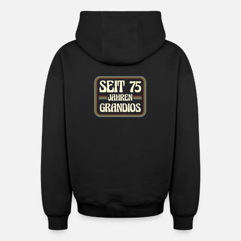 75 ans Anniversaire 75 - Sweat à capuche unisexe zippé oversize épais SPREAD - noir