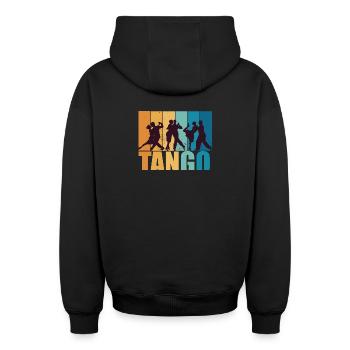 Tango Dancer Dance Vintage Retro Gift - Oversized Heavyweight Unisex Zip Hoodie - black - Back - AI Model Male 185 dark (185cm)