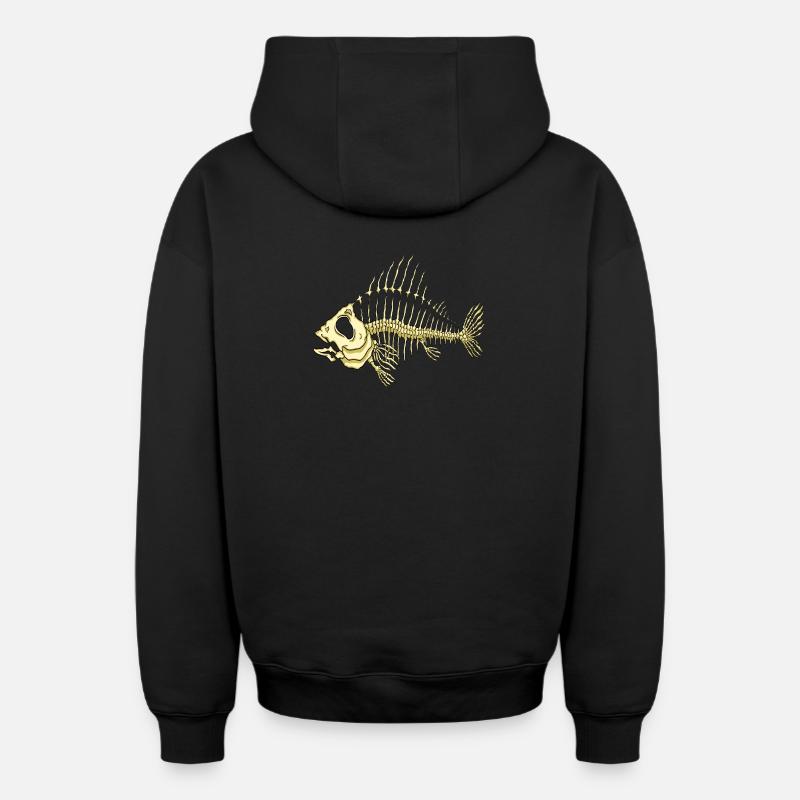 Poisson - Sweat à capuche unisexe zippé oversize épais SPREAD - noir