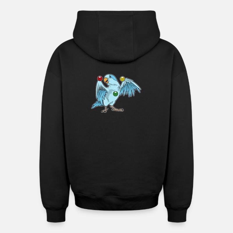 Jongleur perroquet jonglant - Sweat à capuche unisexe zippé oversize épais SPREAD - noir