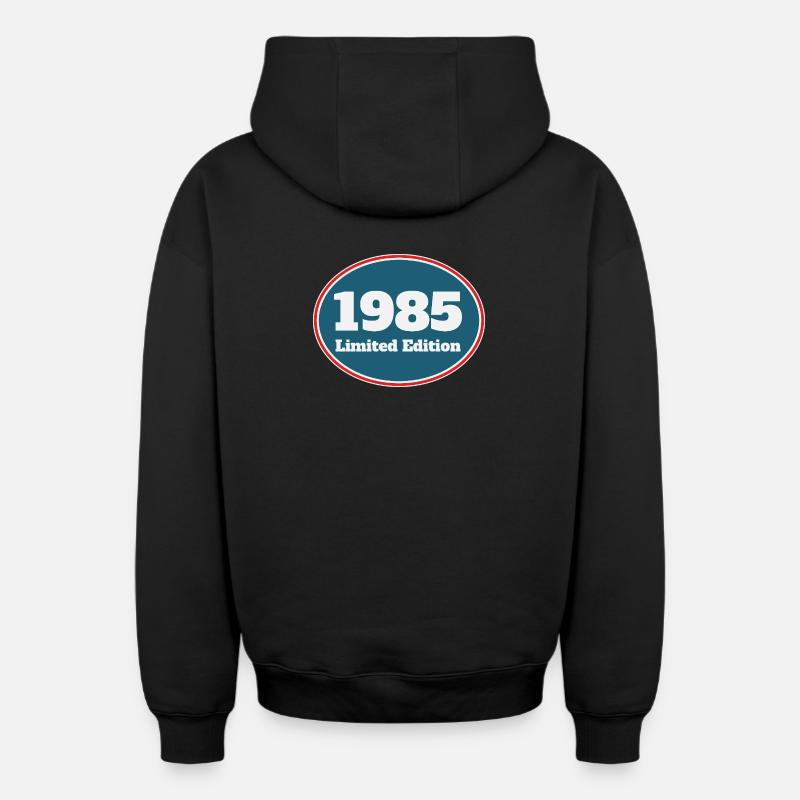 Édition limitée 1985 - Sweat à capuche unisexe zippé oversize épais SPREAD - noir