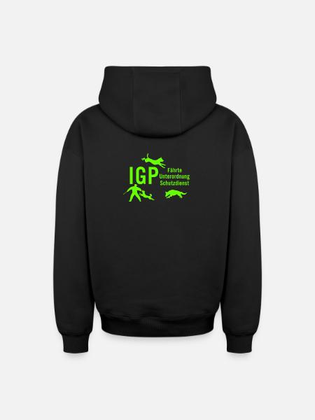 IGP Hundesport - Green - Oversized Heavyweight Unisex Zip Hoodie - Schwarz