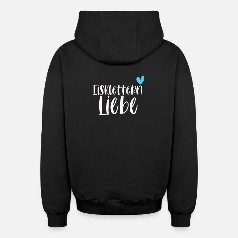 Klettern Eisklettern Liebe Eispickel Geschenk - Oversized Heavyweight Unisex Zip Hoodie - Schwarz