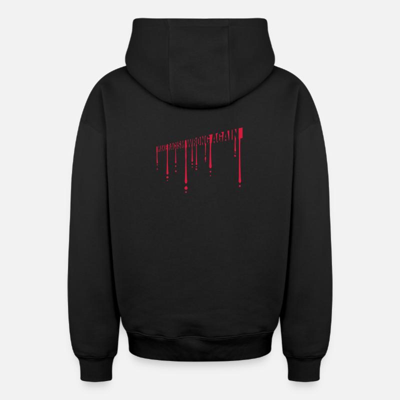 make racism wrong again - Oversized Heavyweight Unisex Zip Hoodie - Schwarz