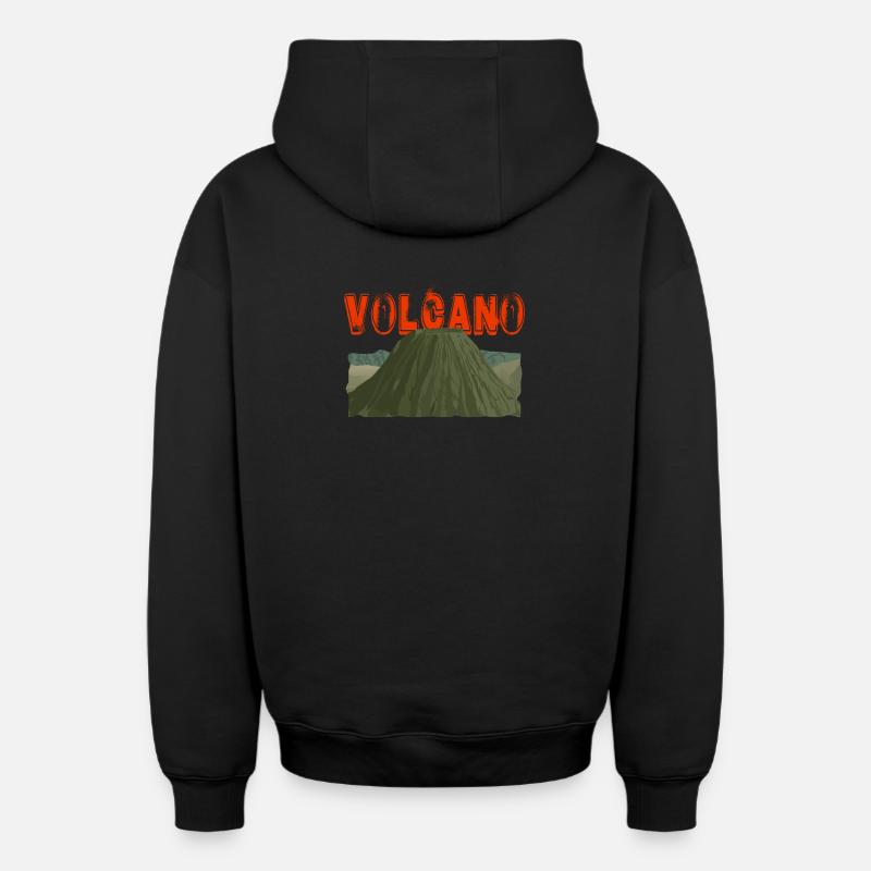 Volcan | Volcan | Vulcano - Sweat à capuche unisexe zippé oversize épais SPREAD - noir
