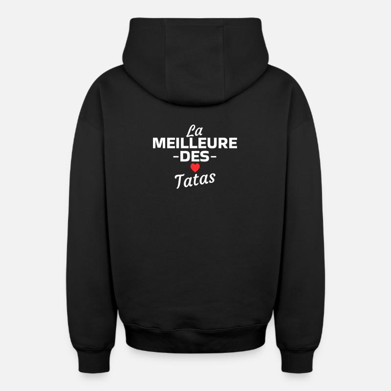 Expression Amour Tatas Maman - Sweat à capuche unisexe zippé oversize épais SPREAD - noir