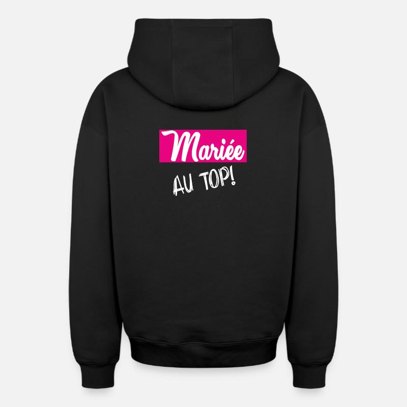 MARIEE - Sweat à capuche unisexe zippé oversize épais SPREAD - noir