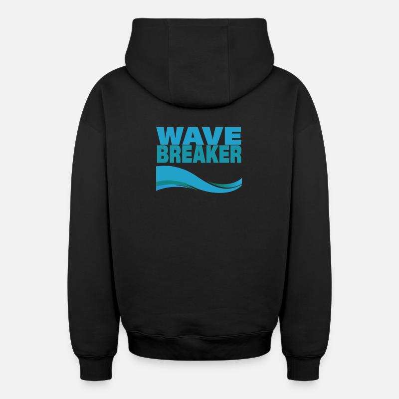 BRISE-VAGUES - Sweat à capuche unisexe zippé oversize épais SPREAD - noir