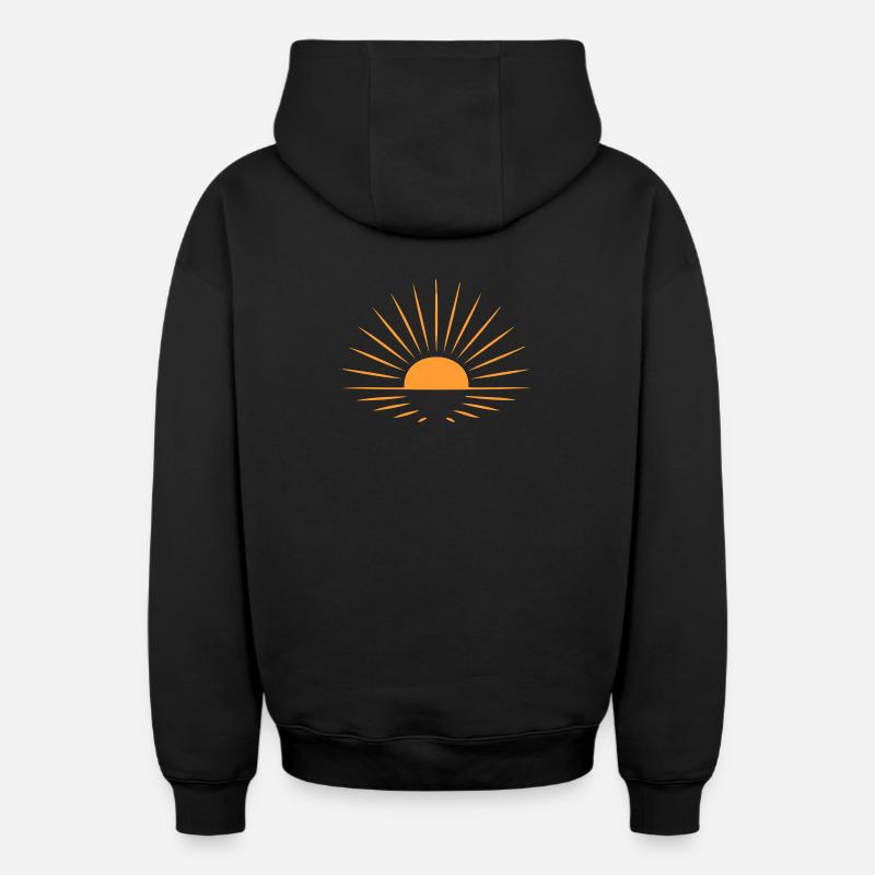 Rayon de soleil - Sweat à capuche unisexe zippé oversize épais SPREAD - noir
