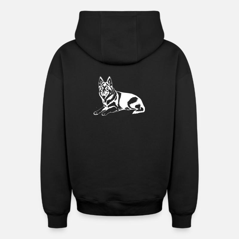 Chien de berger - Sweat à capuche unisexe zippé oversize épais SPREAD - noir