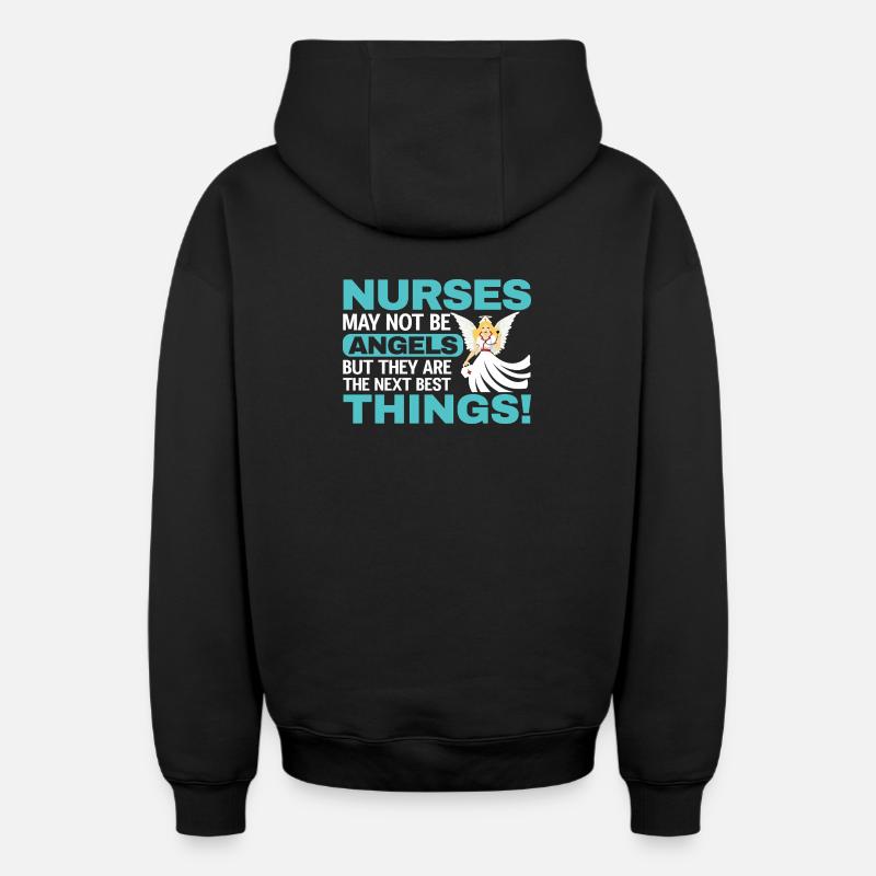 infirmier - Sweat à capuche unisexe zippé oversize épais SPREAD - noir