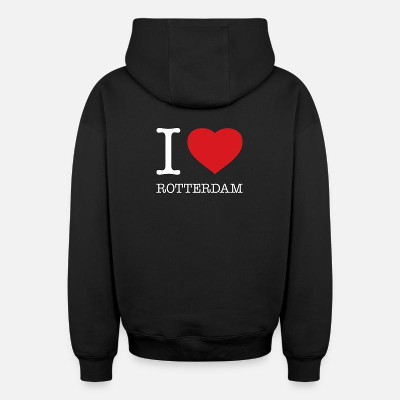J’ADORE ROTTERDAM - Sweat à capuche unisexe zippé oversize épais SPREAD - noir