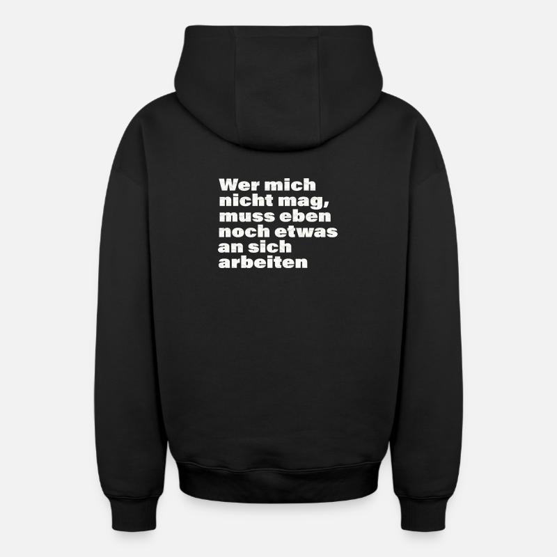 QUI NE M’AIME PAS - Sweat à capuche unisexe zippé oversize épais SPREAD - noir