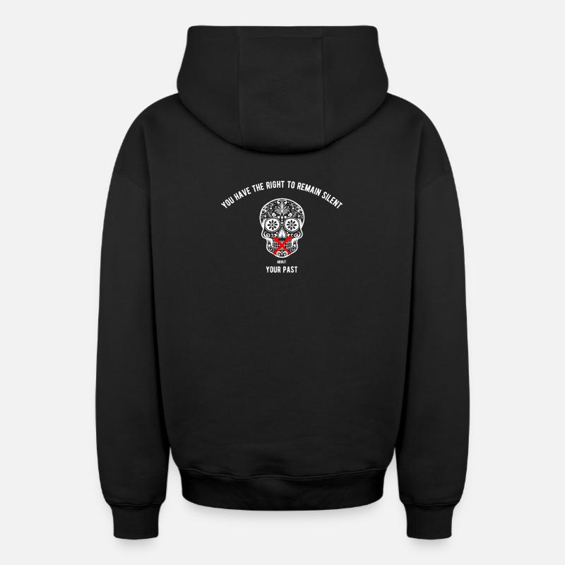 Droit de garder le silence - Sweat à capuche unisexe zippé oversize épais SPREAD - noir
