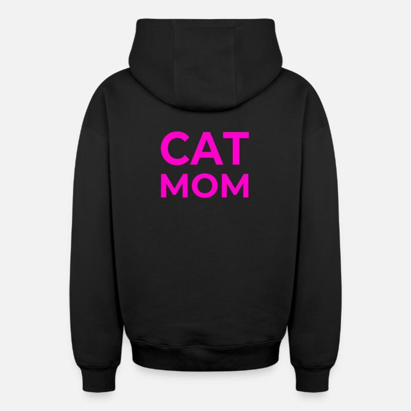 félin - Sweat à capuche unisexe zippé oversize épais SPREAD - noir