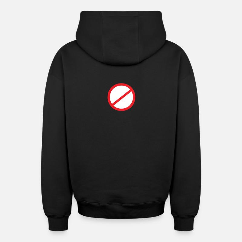 Motif de symbole interdit - Sweat à capuche unisexe zippé oversize épais SPREAD - noir