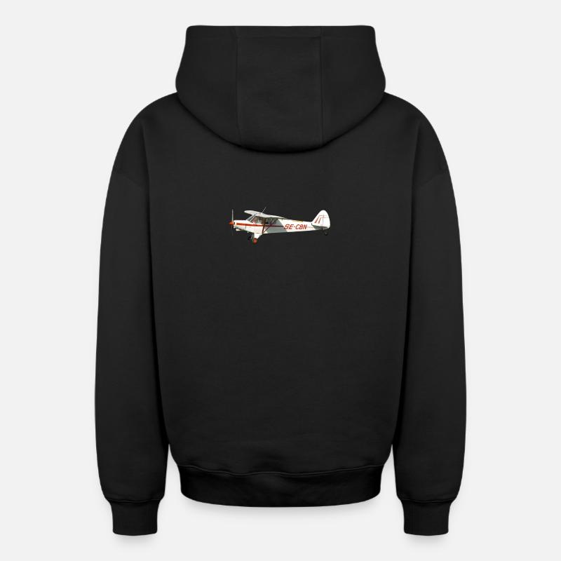 avion - Sweat à capuche unisexe zippé oversize épais SPREAD - noir