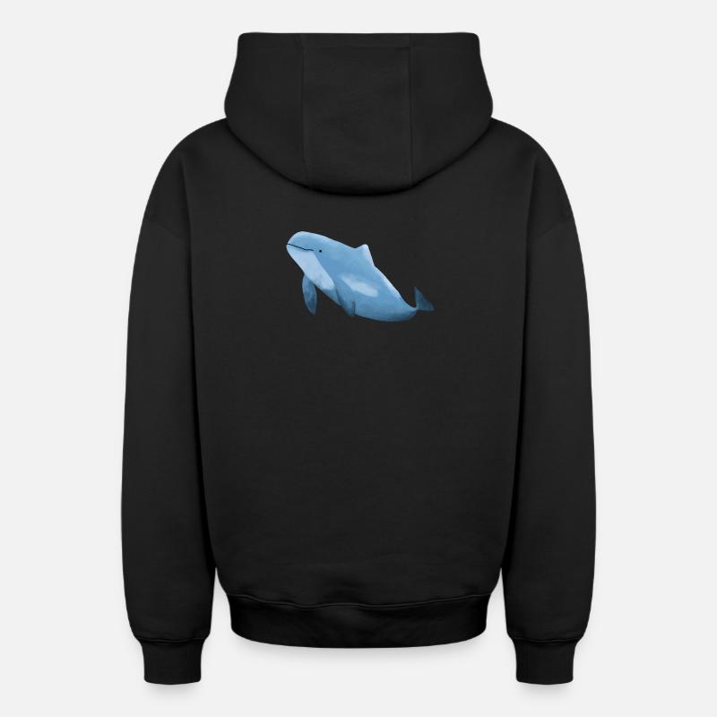 Marsouin - Sweat à capuche unisexe zippé oversize épais SPREAD - noir