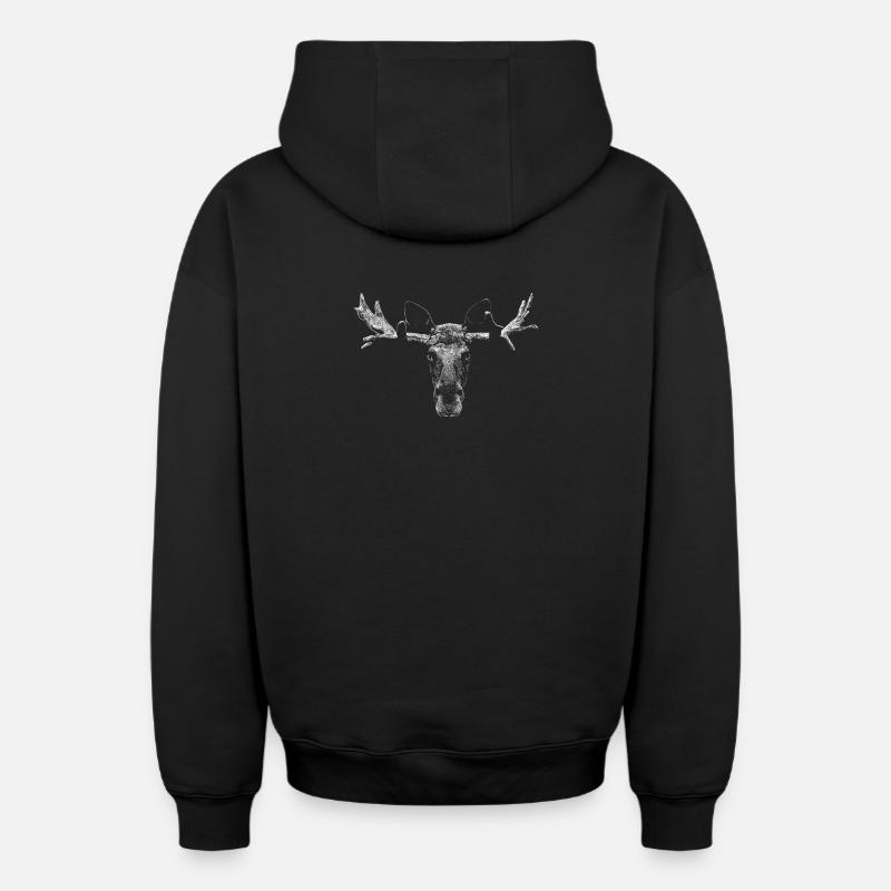 Élan - Sweat à capuche unisexe zippé oversize épais SPREAD - noir