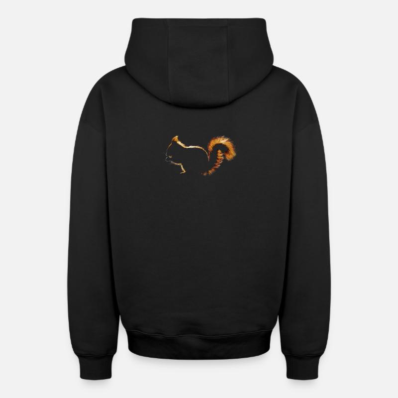 Eichhörnchen - Oversized Heavyweight Unisex Zip Hoodie - Schwarz