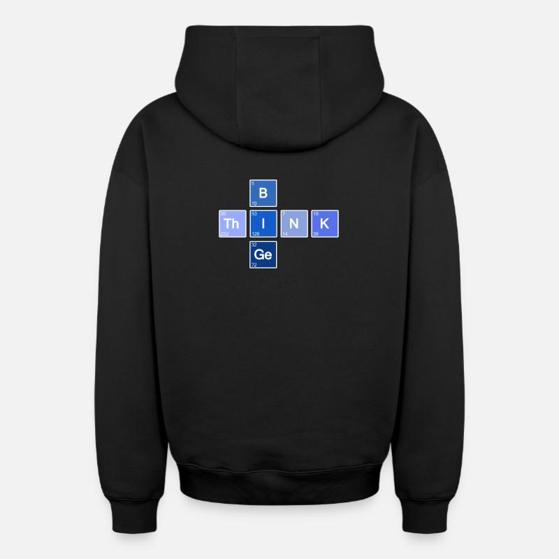Think Big (Bleu) - Sweat à capuche unisexe zippé oversize épais SPREAD - noir