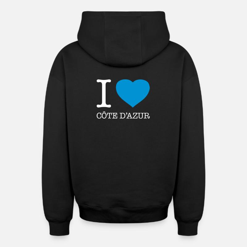 J’AIME LA CÔTE DAZUR - Sweat à capuche unisexe zippé oversize épais SPREAD - noir