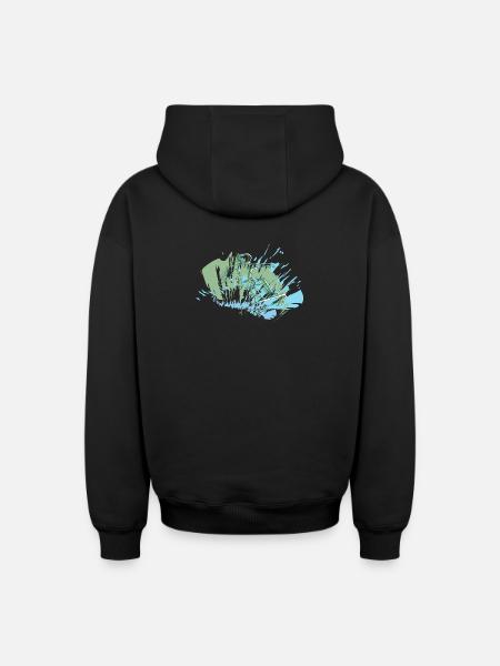 Skater - Oversized Heavyweight Unisex Zip Hoodie - Schwarz