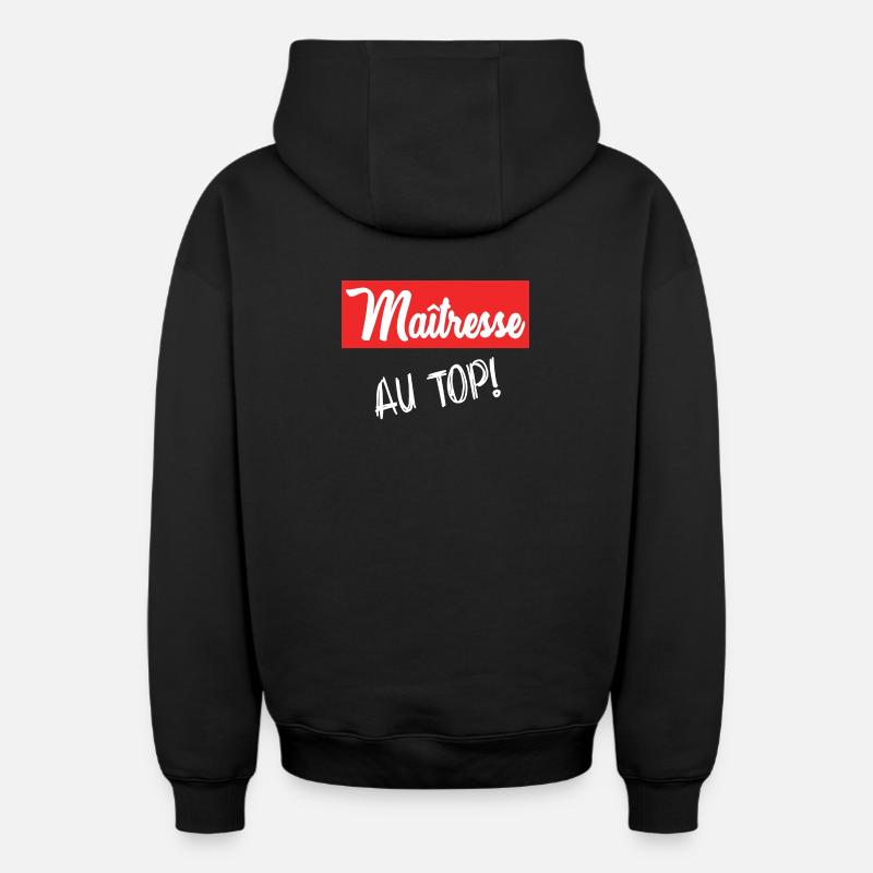 MAÎTRESSE. MERCI. MERCI MAÎTRESSE - Sweat à capuche unisexe zippé oversize épais SPREAD - noir