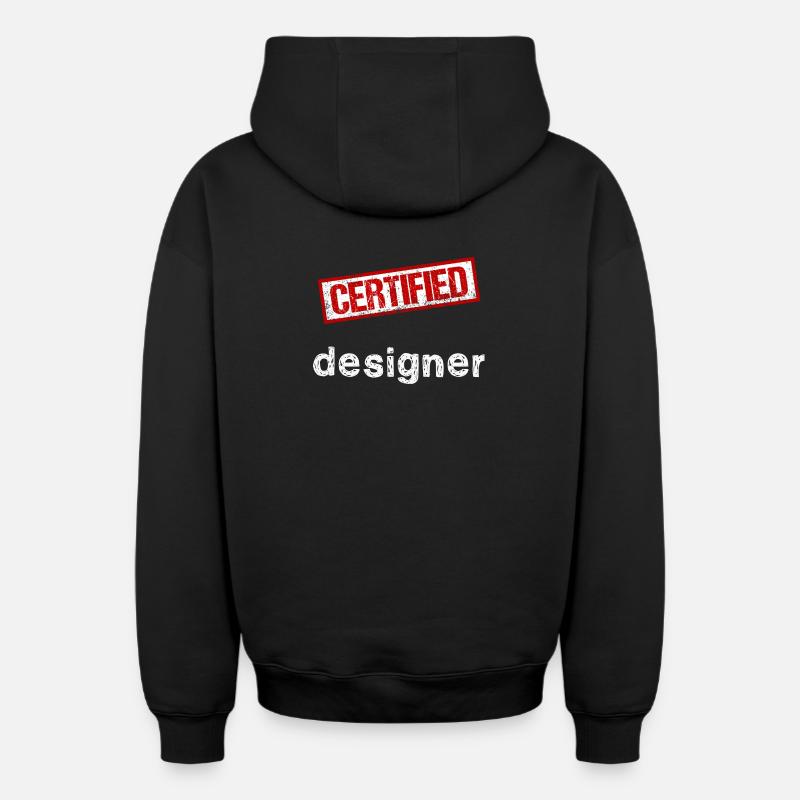 Concepteur - Sweat à capuche unisexe zippé oversize épais SPREAD - noir