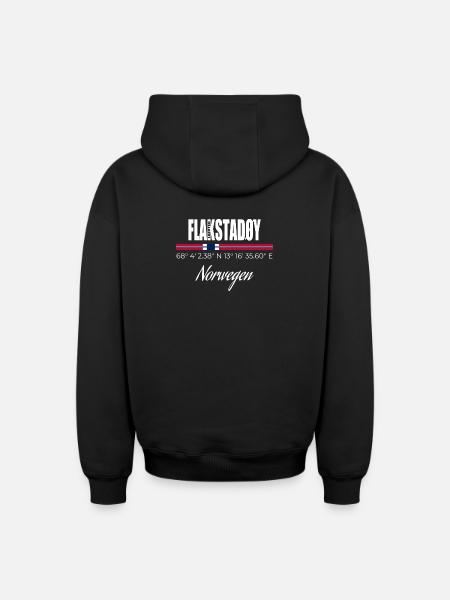 FLAKSTADØY - Oversized Heavyweight Unisex Zip Hoodie - Schwarz