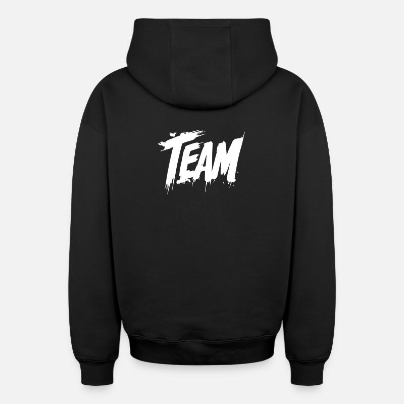 Groupe d’équipe - Sweat à capuche unisexe zippé oversize épais SPREAD - noir